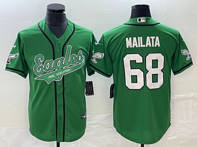 Men Philadelphia Eagles #68 Mailata Green Co Branding Game NFL Jersey style->philadelphia eagles->NFL Jersey